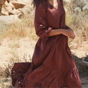 Chico’s Poplin Eyelet MIDI Dress Excellent condition Size chart is in photos